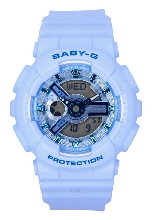 Casio Baby-G Analog Digital Blå Resin Armband Blå Urtavla Quartz BA-110YK-2A 100M Damklocka