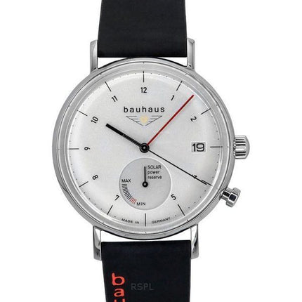 Bauhaus Classic Black Leather Armband White Dial Solar 21121 Herrklocka