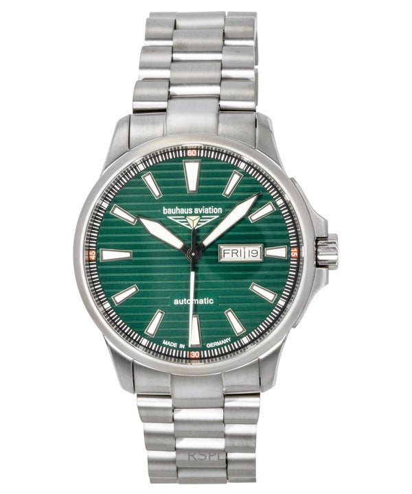 Bauhaus Aviation Titanium Grön Urtavla Automatisk 2862M4 100M Herrklocka