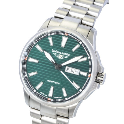 Bauhaus Aviation Titanium Grön Urtavla Automatisk 2862M4 100M Herrklocka