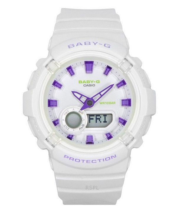 Casio Baby-G Analog Digital Resin Armband Vit Urtavla Quartz BGA-280DN-7A 100M Damklocka