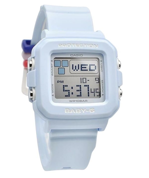 Casio Baby-G Plus Digital ljusblå hartsrem Quartz BGD-10L-2 100M damklocka med extra bandöglor