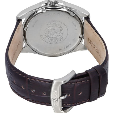 Citizen Eco-Drive läderrem Blue Dial BM7108-22L 100M herrklocka