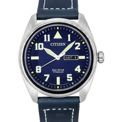 Citizen Eco-Drive Super Titanium Blue Läderrem Blue Dial BM8560-45L 100M herrklocka
