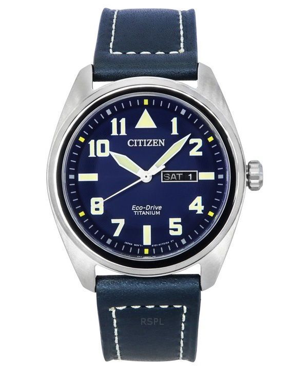 Citizen Eco-Drive Super Titanium Blue Läderrem Blue Dial BM8560-45L 100M herrklocka