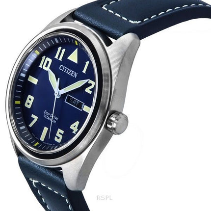 Citizen Eco-Drive Super Titanium Blue Läderrem Blue Dial BM8560-45L 100M herrklocka