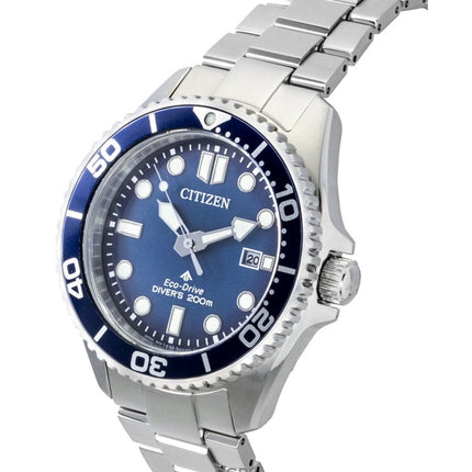 Citizen Promaster Dive rostfritt stål blå urtavla Eco-Drive BN0260-54L 200M herrklocka