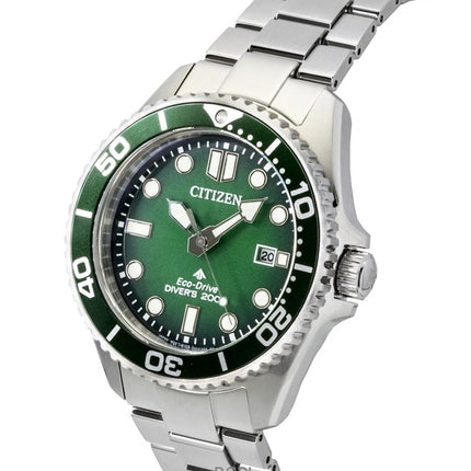 Citizen Promaster Marine rostfritt stål grön urtavla Eco-Drive dykarklocka BN0269-50W 200M herrklocka