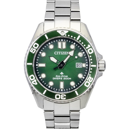 Citizen Promaster Marine rostfritt stål grön urtavla Eco-Drive dykarklocka BN0269-50W 200M herrklocka
