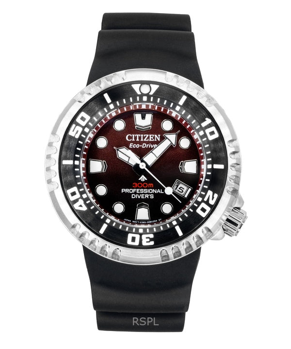 Citizen Promaster polyuretanarmband röd urtavla Eco-Drive dykarklocka BN1024-01Z 300M herrklocka