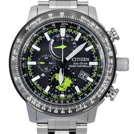 Citizen Promaster Geo Trekker Rostfritt stål Svart Urtavla Eco-Drive BY3006-53E 200M Pilotklocka för män