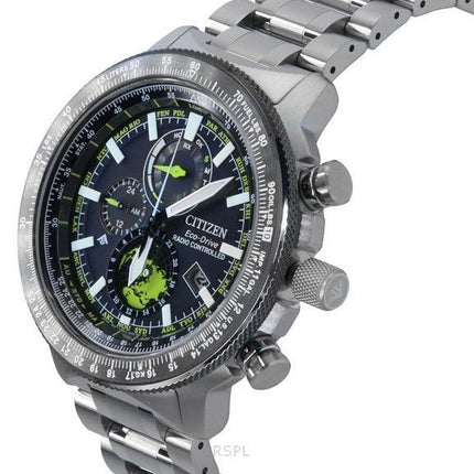 Citizen Promaster Geo Trekker Rostfritt stål Svart Urtavla Eco-Drive BY3006-53E 200M Pilotklocka för män