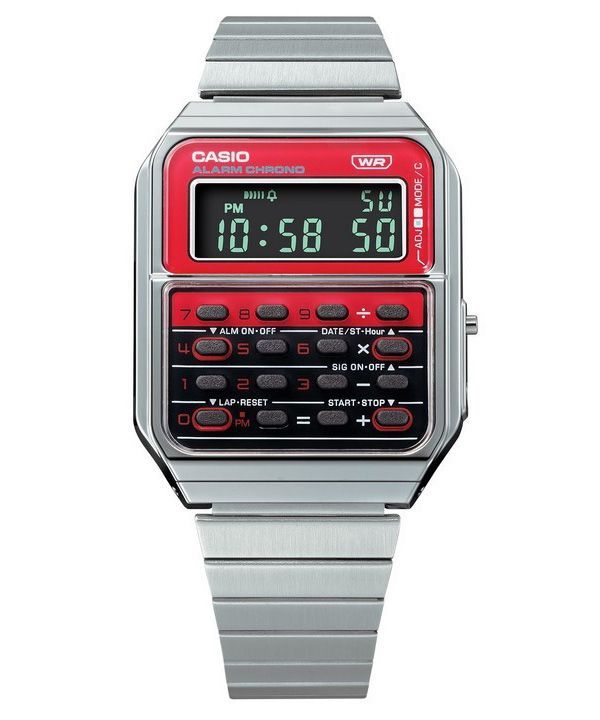 Casio Vintage Heritage Colors Digital rostfritt stål Quartz CA-500WE-4B Unisex Miniräknarklocka