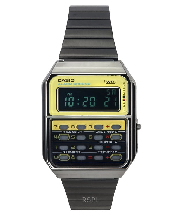 Casio Vintage Heritage Colors Digital rostfritt stål Quartz CA-500WEGG-9B Unisex Miniräknarklocka