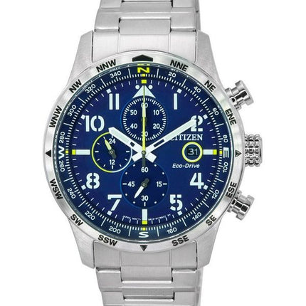 Citizen Pilot Rostfritt stål Blue Dial Chronograph Eco-Drive CA0790-83L 100M herrklocka