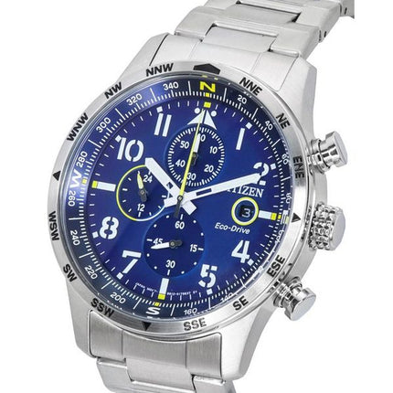Citizen Pilot Rostfritt stål Blue Dial Chronograph Eco-Drive CA0790-83L 100M herrklocka
