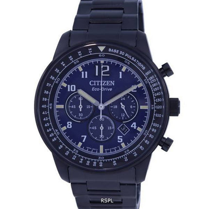 Citizen Chronograph Blue Dial Rostfritt stål Eco-Drive CA4505-80M 100M herrklocka