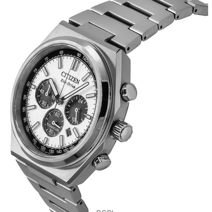 Citizen Zenshin Chronograph Super Titanium Silver Dial Eco-Drive CA4610-85A 100M herrklocka