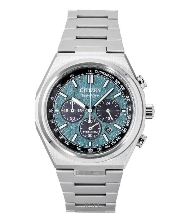 Citizen Zenshin Super Titanium Chronograph Green Dial Eco-Drive CA4610-85X 100M Herrklocka