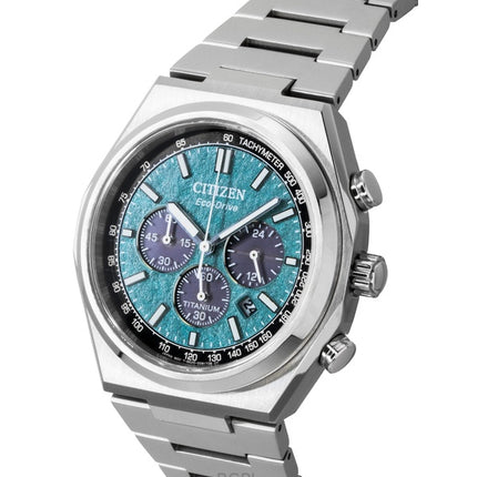 Citizen Zenshin Super Titanium Chronograph Green Dial Eco-Drive CA4610-85X 100M Herrklocka