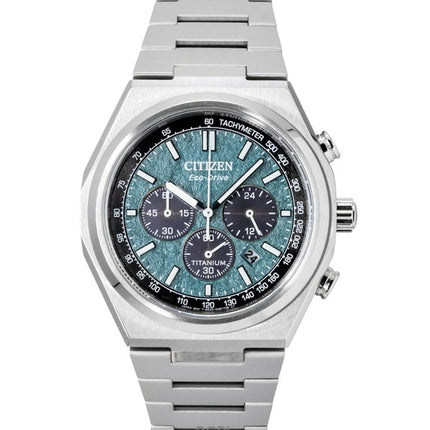 Citizen Zenshin Super Titanium Chronograph Green Dial Eco-Drive CA4610-85X 100M Herrklocka