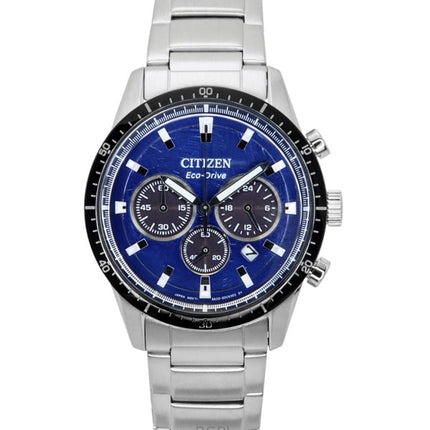 Citizen Eco-Drive kronograf rostfritt stål blå urtavla CA4624-56L 100M herrklocka