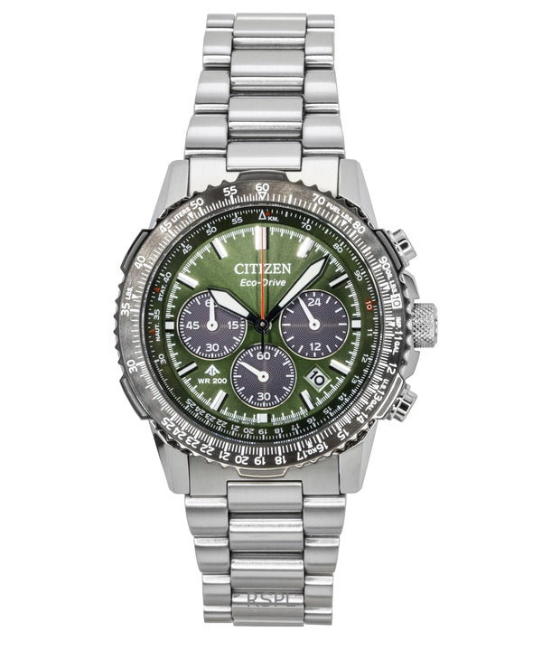 Citizen Promaster Sky Chronograph Rostfritt Stål Grön Urtavla Eco-Drive Dykarklocka CA4664-60W 200M Herrklocka