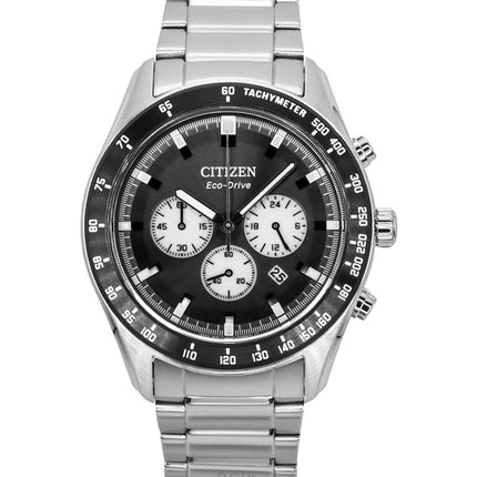 Citizen Eco-Drive kronograf rostfritt stål svart urtavla CA4674-58E 100M herrklocka