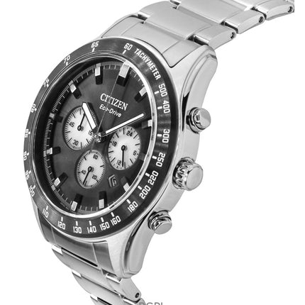 Citizen Eco-Drive kronograf rostfritt stål svart urtavla CA4674-58E 100M herrklocka