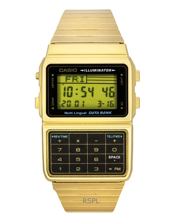 Casio Digital rostfritt stål Data banken flerspråkiga DBC-611 G-1DF DBC-611 G-1 mäns klocka