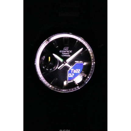 Casio Edifice analog digital smartphone länk rostfritt stål svart urtavla kvarts ECB-S10DB-1A 100M herrklocka