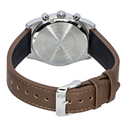 Casio Edifice Analog Standard Kronograf Läderarmband Elfenbensvit Urtavla Quartz EFB-730L-7AV 100M Herrklocka