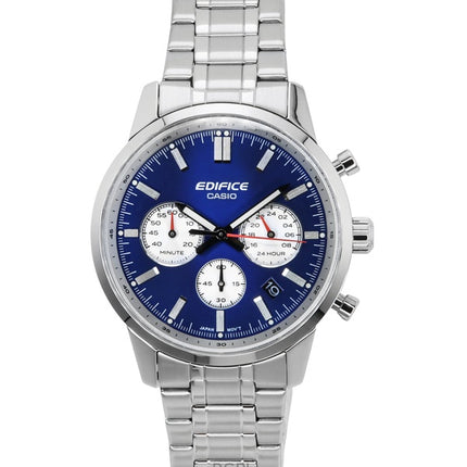 Casio Edifice analog kronograf rostfritt stål blå urtavla kvarts EFR-575D-2A 100M herrklocka