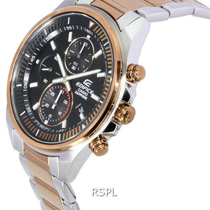 Casio Edifice Black Dial Two Tone Quartz EFR-S572GS-1A EFRS572GS-1 100M herrklocka
