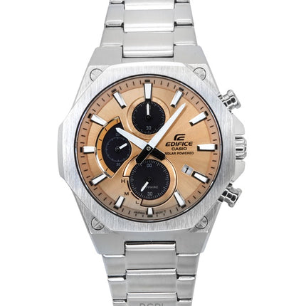 Casio Edifice Slim Line Analog Chronograph Rostfritt stål Kopparurtavla Solar EFS-S570D-5A 100M herrklocka
