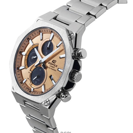 Casio Edifice Slim Line Analog Chronograph Rostfritt stål Kopparurtavla Solar EFS-S570D-5A 100M herrklocka