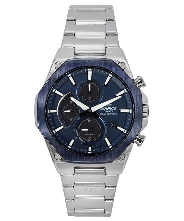 Casio Edifice Analog Slim Line Med Safirkristall Kronograf Blå Urtavla Solar EFS-S570DB-2A 100M Herrklocka