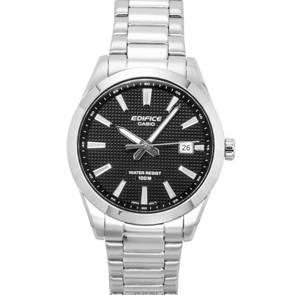 Casio Edifice analog rostfritt stål svart urtavla kvarts EFV-160D-1A 100M herrklocka