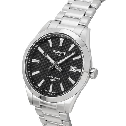 Casio Edifice analog rostfritt stål svart urtavla kvarts EFV-160D-1A 100M herrklocka