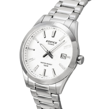 Casio Edifice analog rostfritt stål vit urtavla kvarts EFV-160D-7A 100M herrklocka