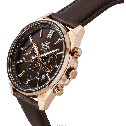 Casio Edifice Analog Standard Kronograf Brun Urtavla Quartz EFV-650CL-5AV 100M Herrklocka