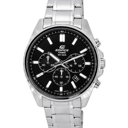 Casio Edifice Standard Chronograph Rostfritt stål Svart Urtavla Quartz EFV-650D-1A 100M herrklocka