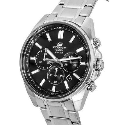 Casio Edifice Standard Chronograph Rostfritt stål Svart Urtavla Quartz EFV-650D-1A 100M herrklocka