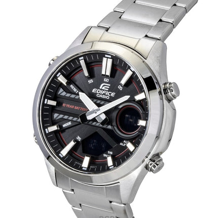 Casio Edifice analog digital rostfritt stål svart urtavla kvarts EFV-C120D-1A4 100M herrklocka