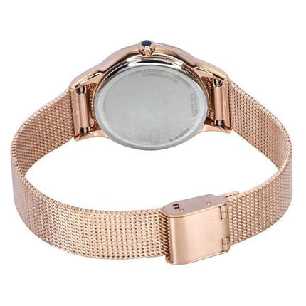 Citizen L Rose Gold Tone Rostfritt stål Vit Urtavla Eco-Drive EM1153-88A Damklocka