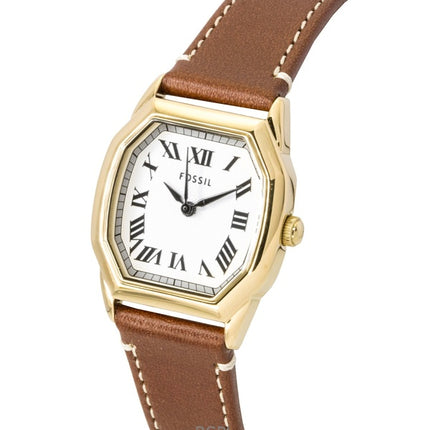 Fossil Harlow läderrem beige urtavla kvarts ES5364 damklocka