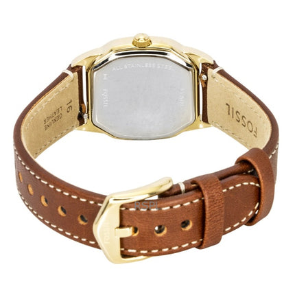 Fossil Harlow läderrem beige urtavla kvarts ES5364 damklocka