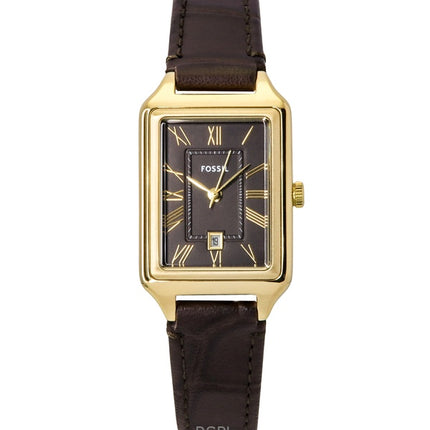 Fossil Raquel Läderrem Brun Urtavla Quartz ES5367 Damklocka