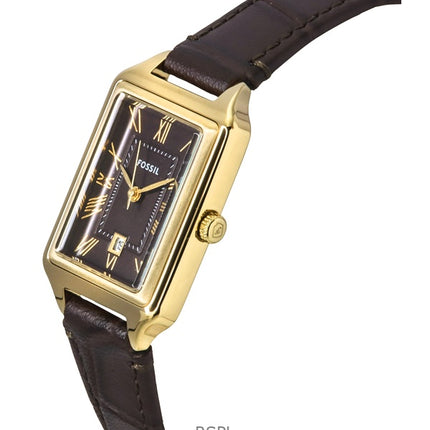 Fossil Raquel Läderrem Brun Urtavla Quartz ES5367 Damklocka