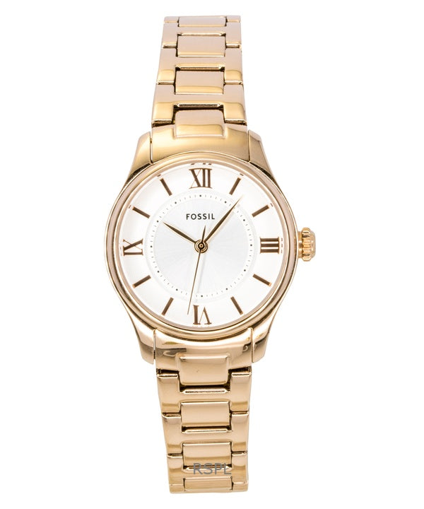 Fossil Gilmore roséguld rostfritt stål silver urtavla kvarts ES5420 damklocka